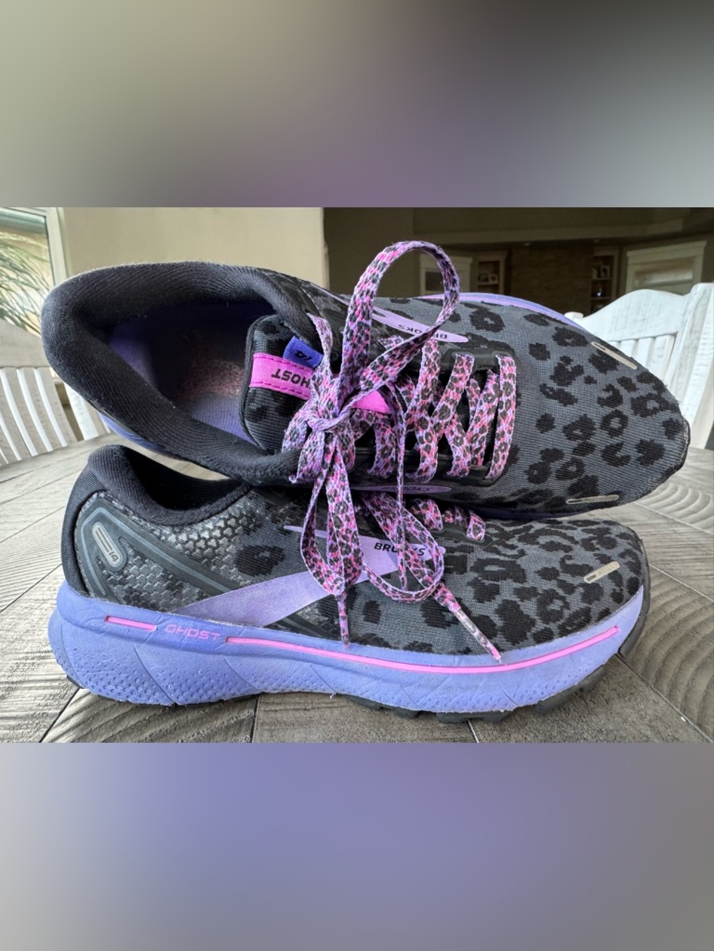 Brooks Ghost 14 - Electric Cheetah Running Shoes Women’s Size 7 (Medium B) - Picture 5 of 12